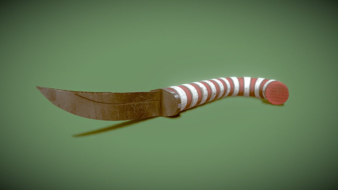 candy cane knife 3d model