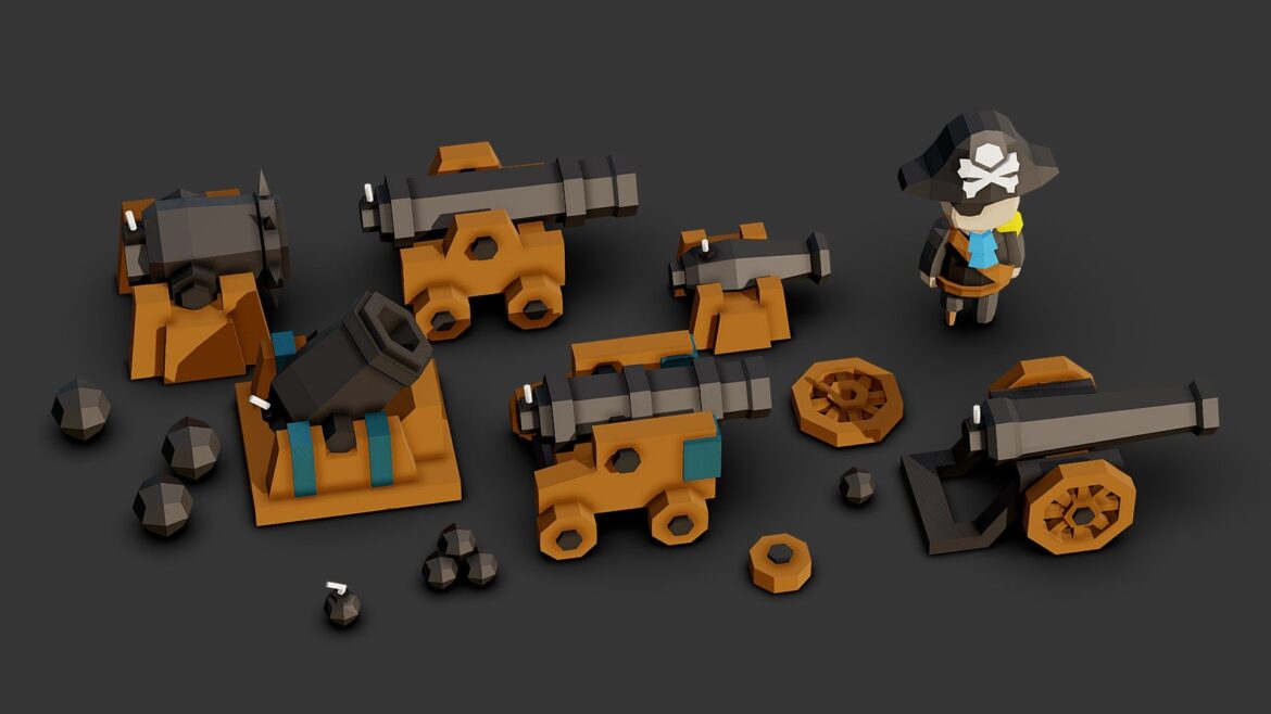 cannon assets 3d model