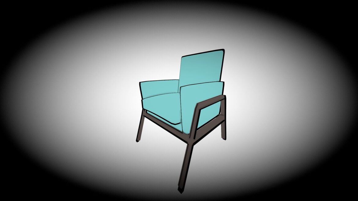 cell shaded chair 3d model