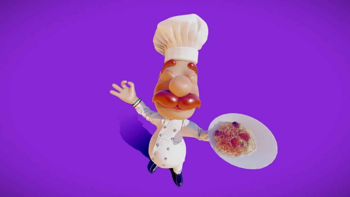 chef cartoon 3d model