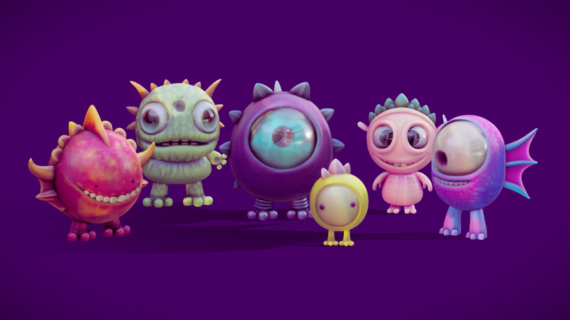 Collection of cute monsters