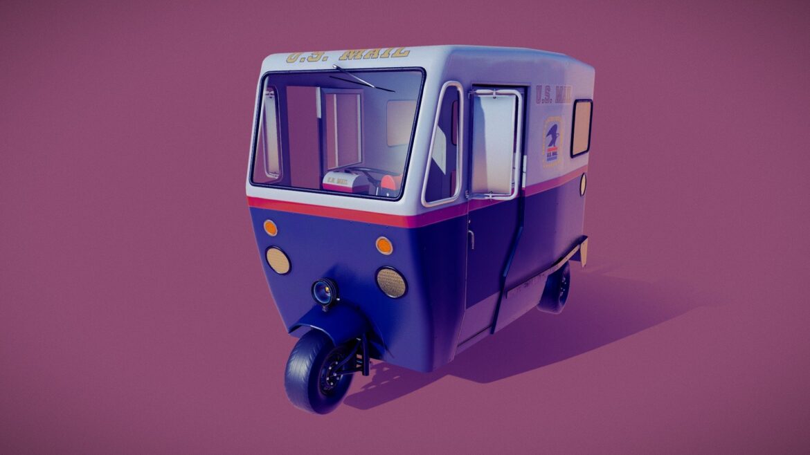 cushman mailster truckster 1960s 3d model