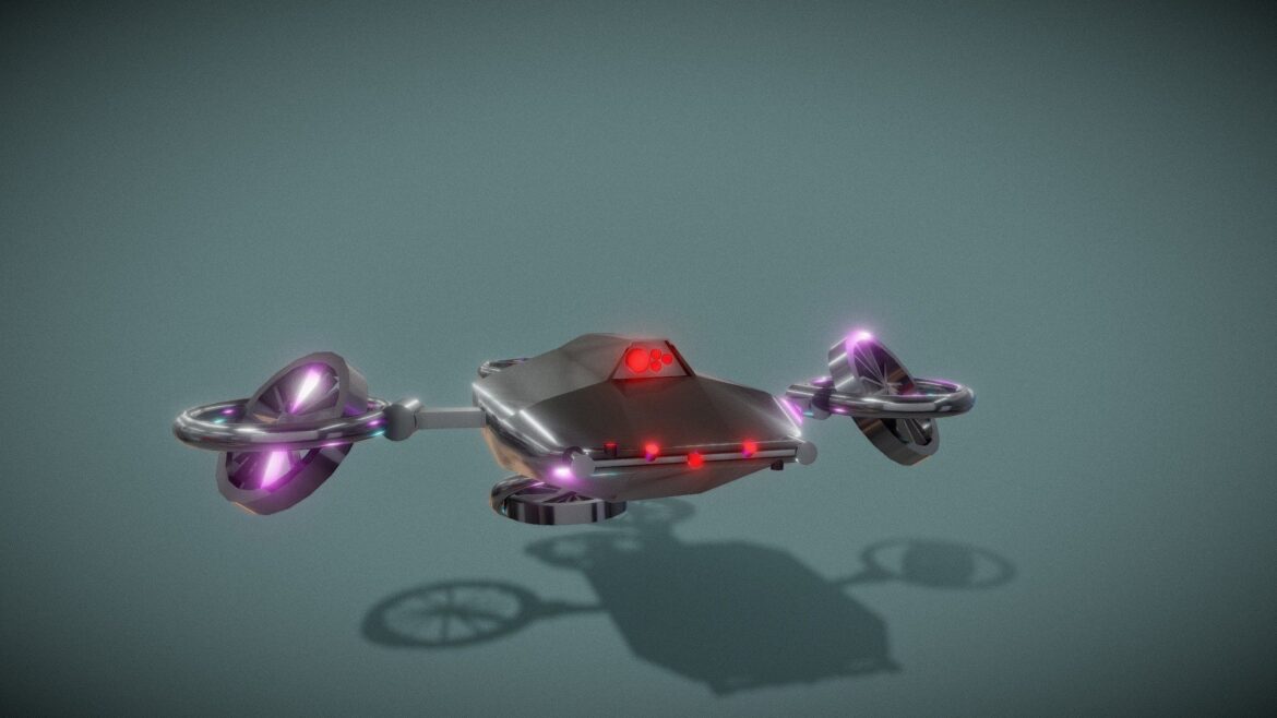 cyberpunk drone 3d model