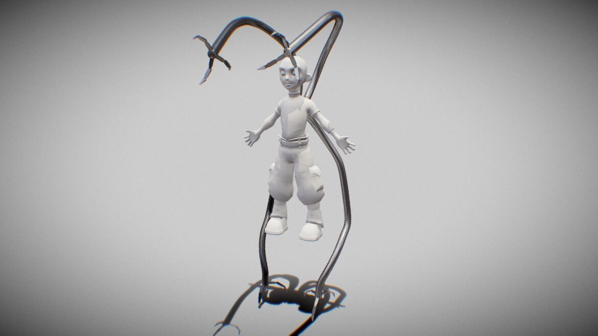 Dr Octavius Arms 3d Model - High-poly Dr Otto Octavius arms 3d model showcasing detailed mechanical tentacles from the Spider-Man universe.