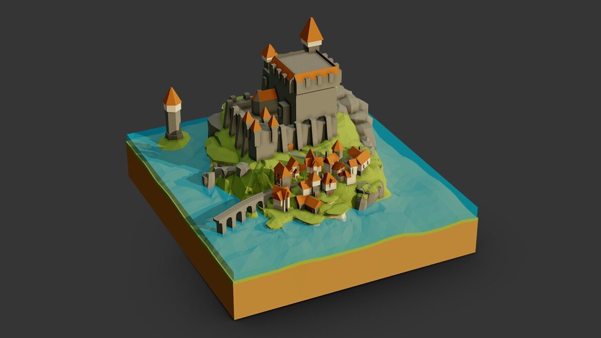 fantasy castle sketch 2 3d model