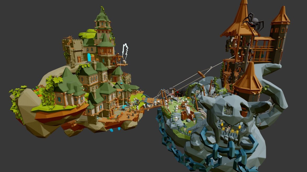flying world battle of the trash god 3d model