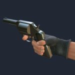 hands revolver animation 3d model