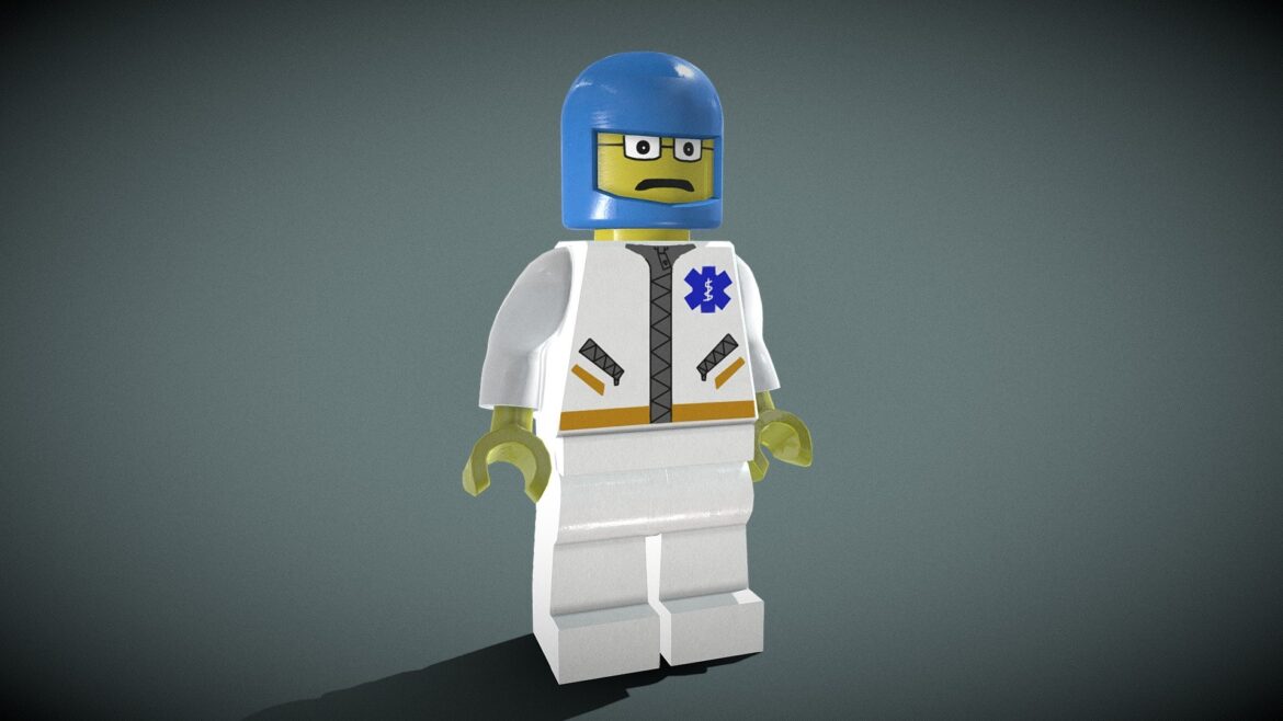 lego rescue man hey 3d model