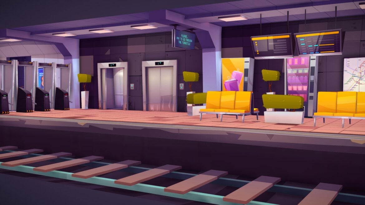 lowpoly subway metro train game lowpoly asset 3d model