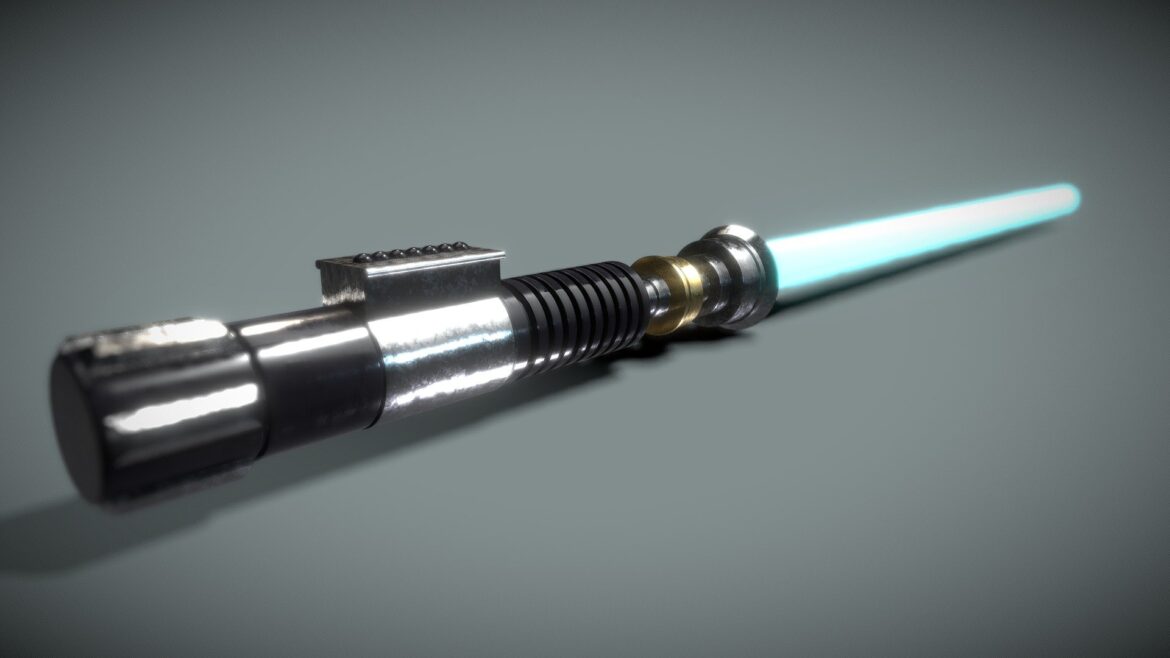 Obi-wan Lightsaber 3d Model - Obi-Wan Kenobi's iconic lightsaber 3d model, detailed hilt and blade