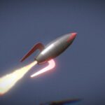 Old 1950s comic book rocket