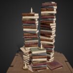 Old Library Books Stacked