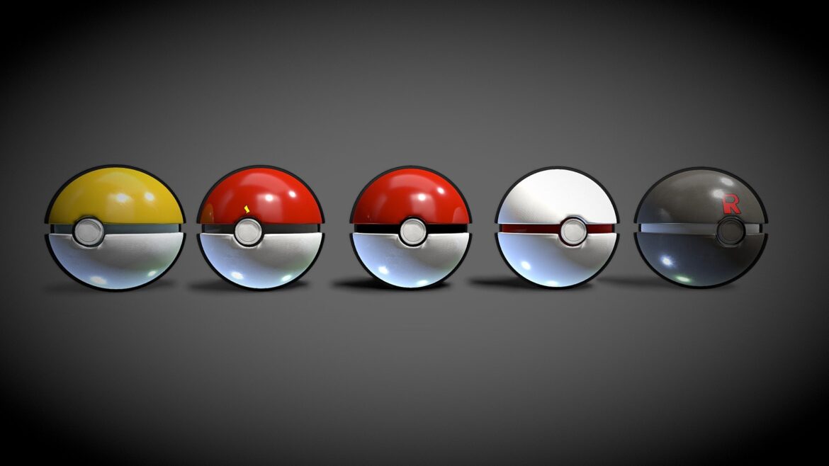 pokeballs 3d model