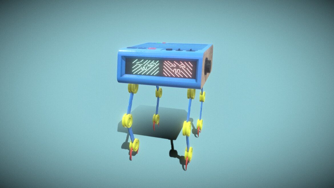radio robot concept rigged 3d model