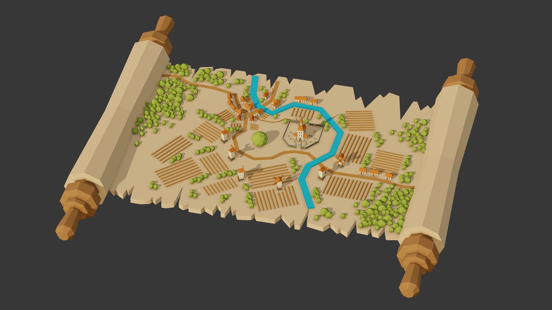 Scrolls Village Sketch