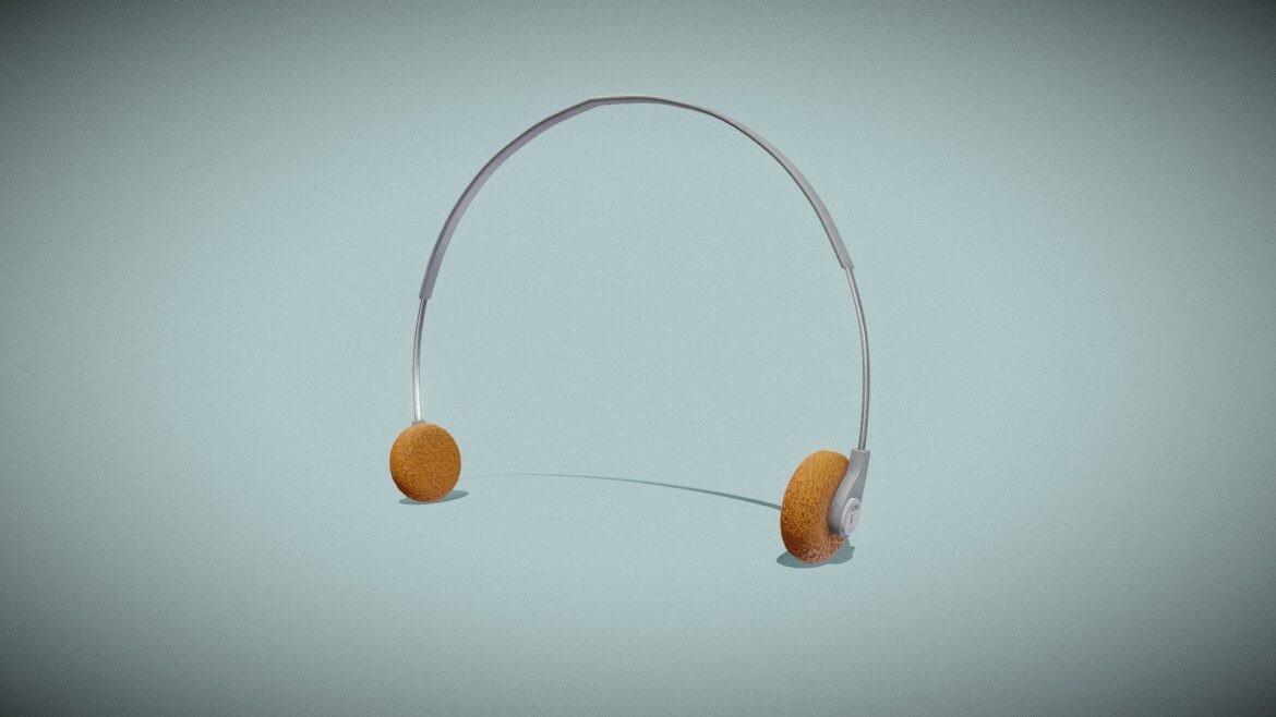 sony walkman headphones 3d model