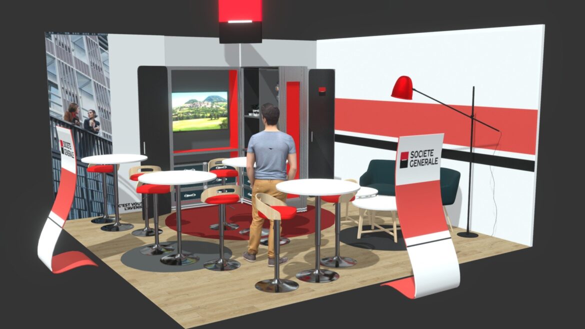 stand socit gnrale 25 m 3d model