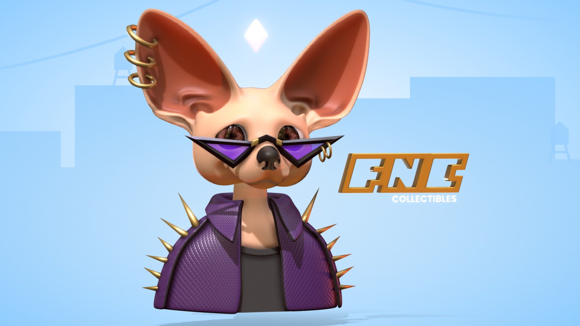 Stylized fennec animal _FNC COLLECTI₿LES