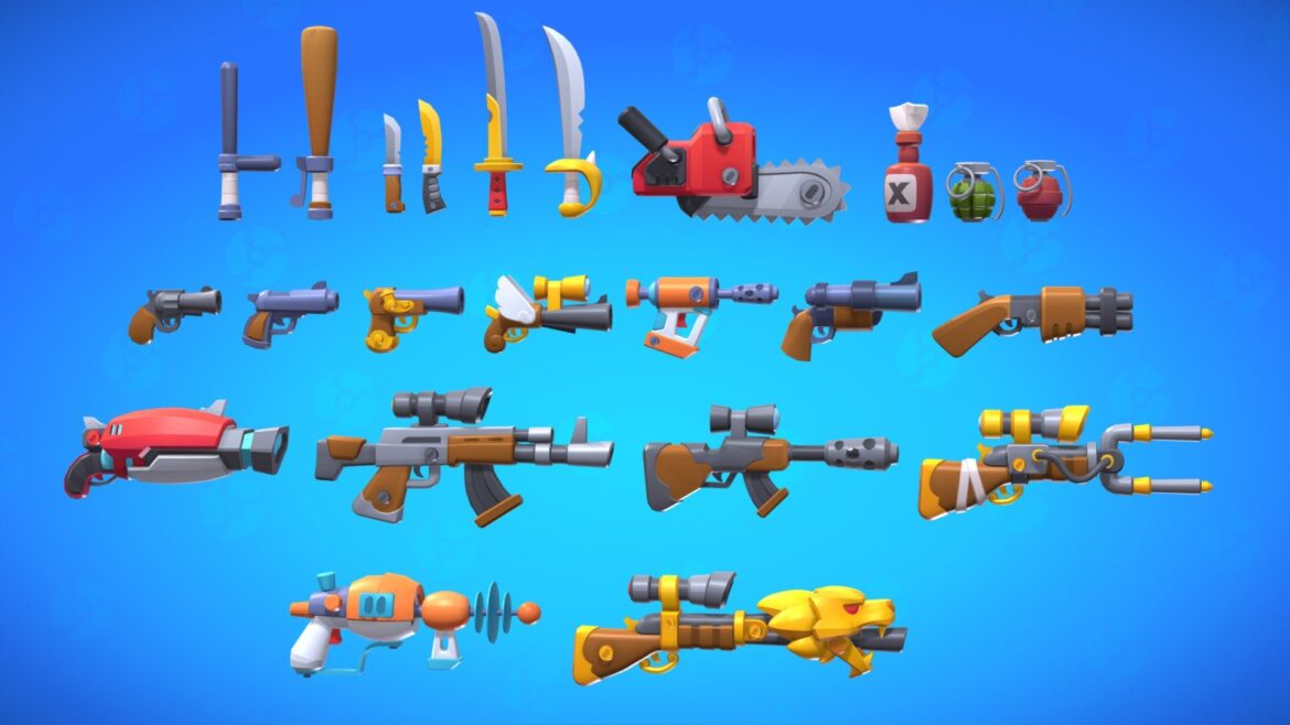 ultimate stylized weapons pack lowpoly 3d model
