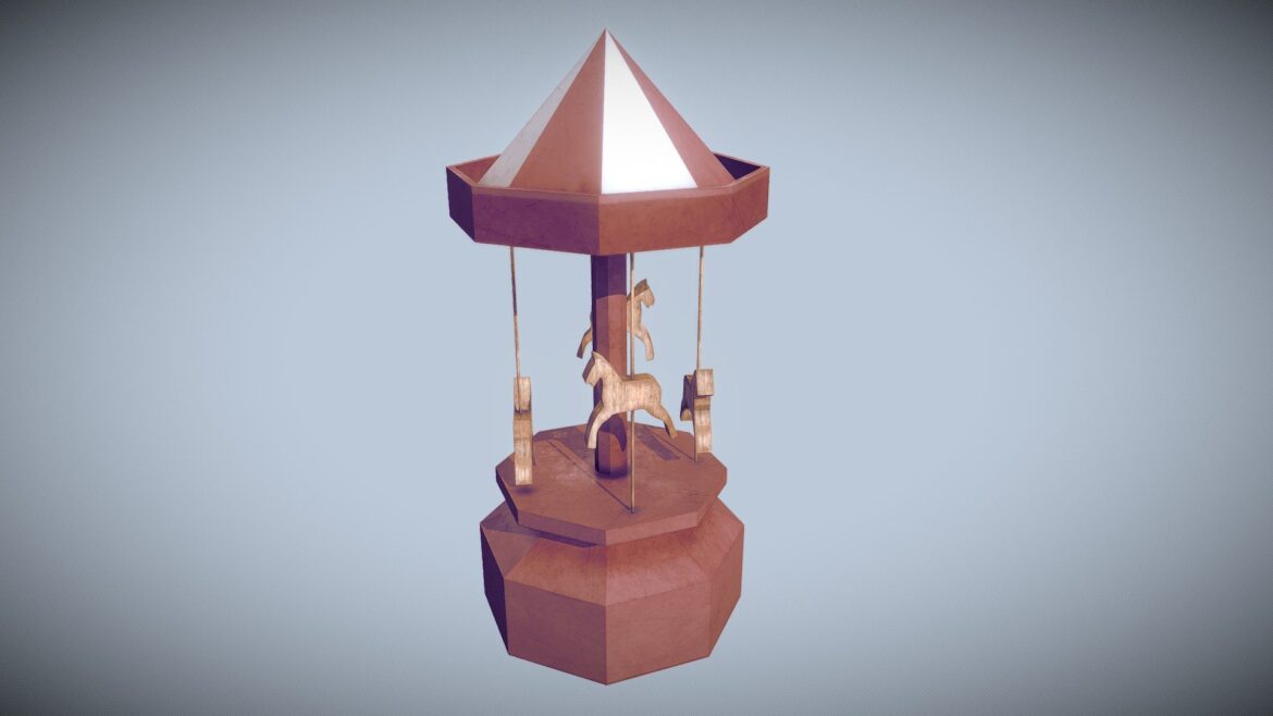 wooden carousel 3d model