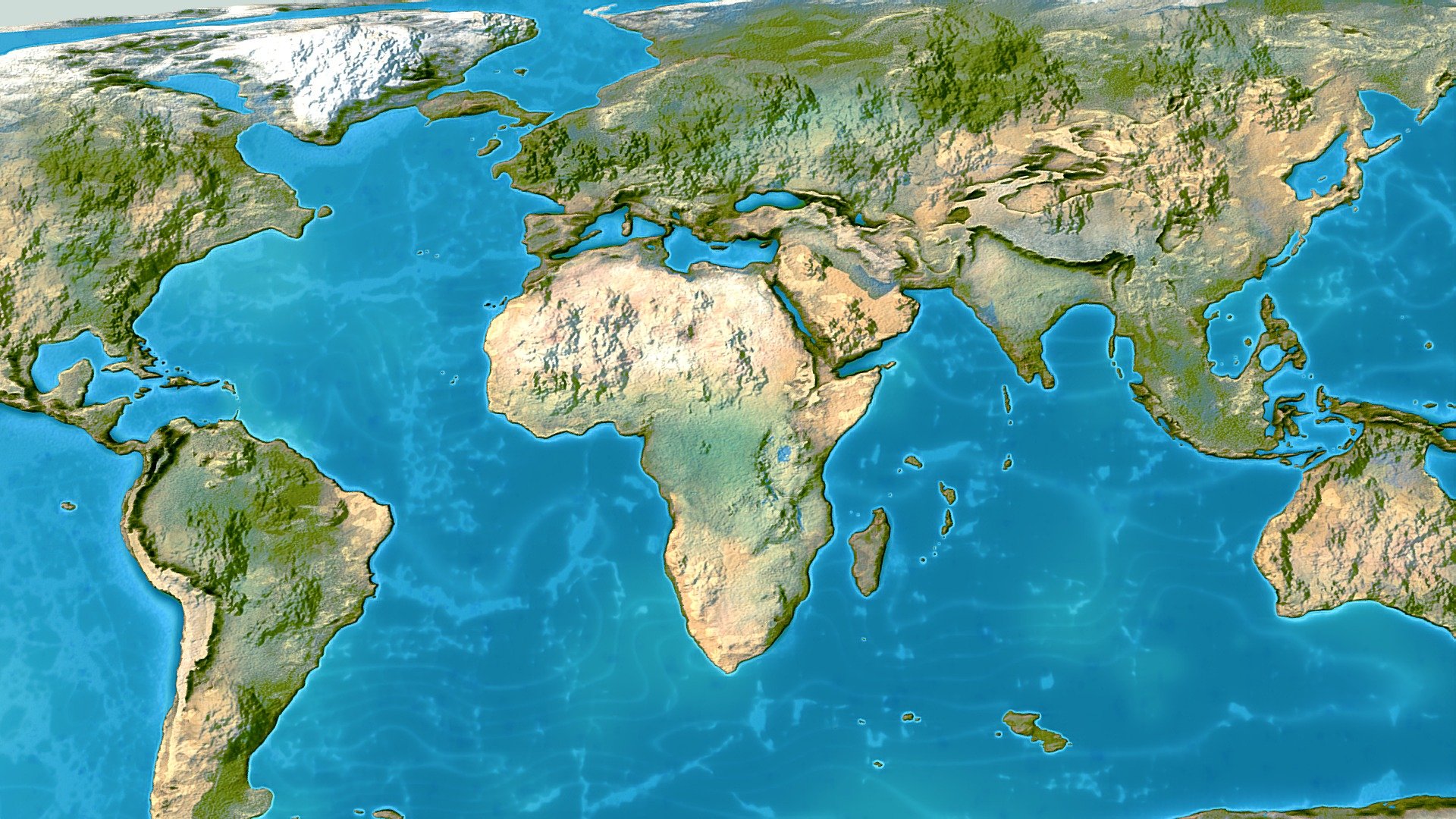 WORLD MAP EARTH 3D HEIGHT