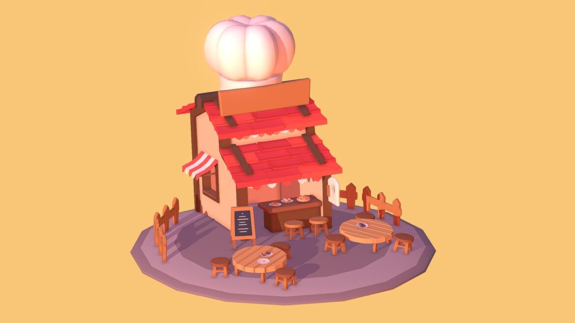 ethereal games restaurant 3d model