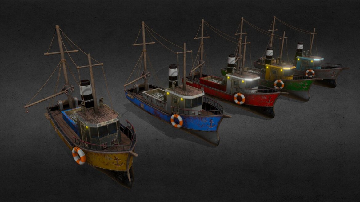 fisher boat 3d model
