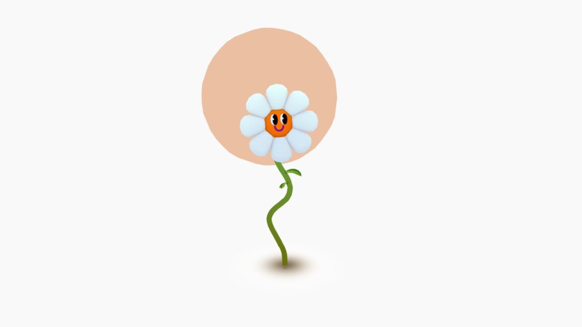 happy flower 3d model