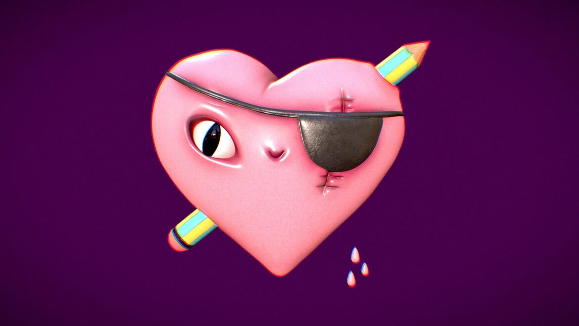 heart fan art 3d model