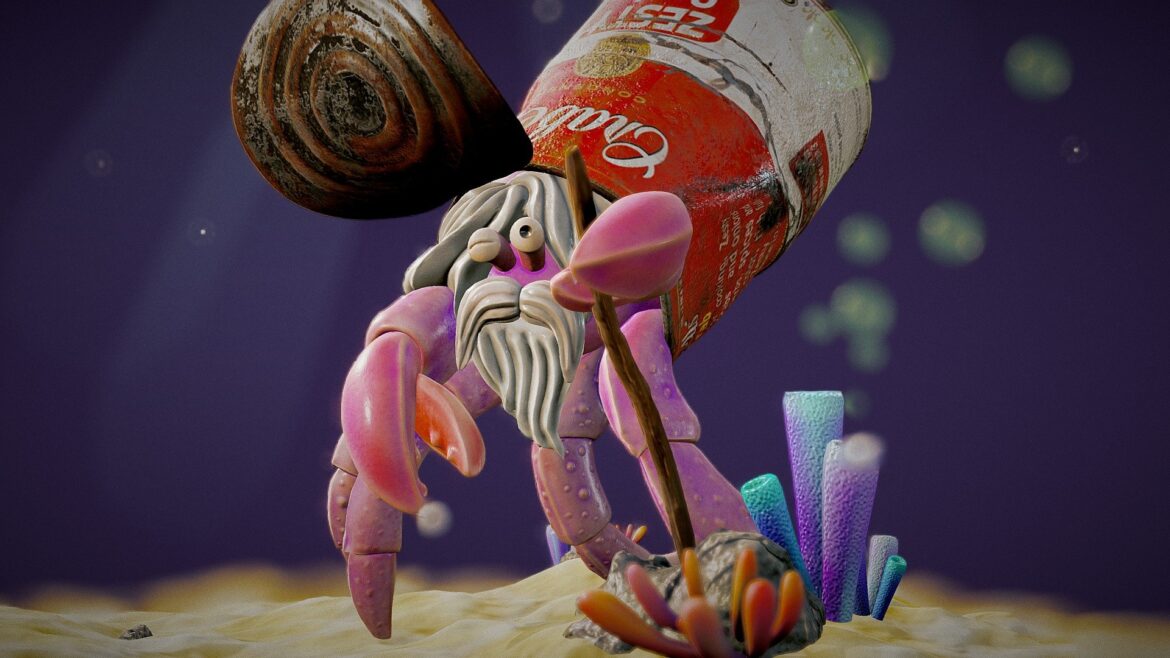 hermit crab 3d model