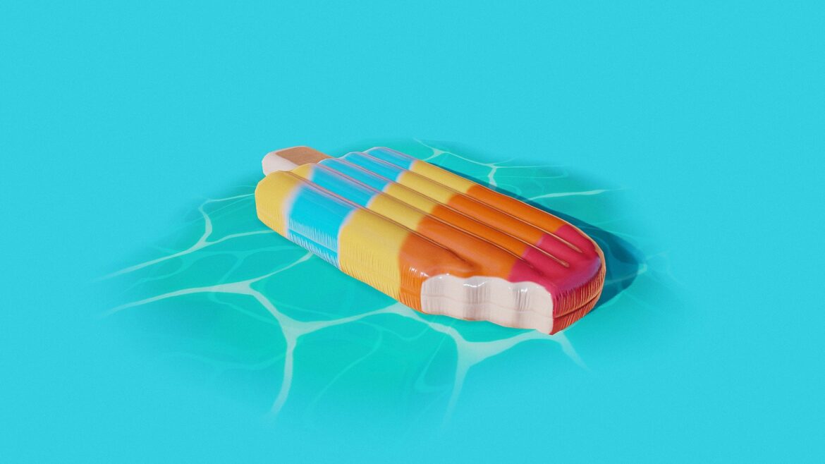 Inflatable Ice Cream 3d Model - Vibrant inflatable ice cream pool float 3D model with realistic textures, perfect for summer renders.