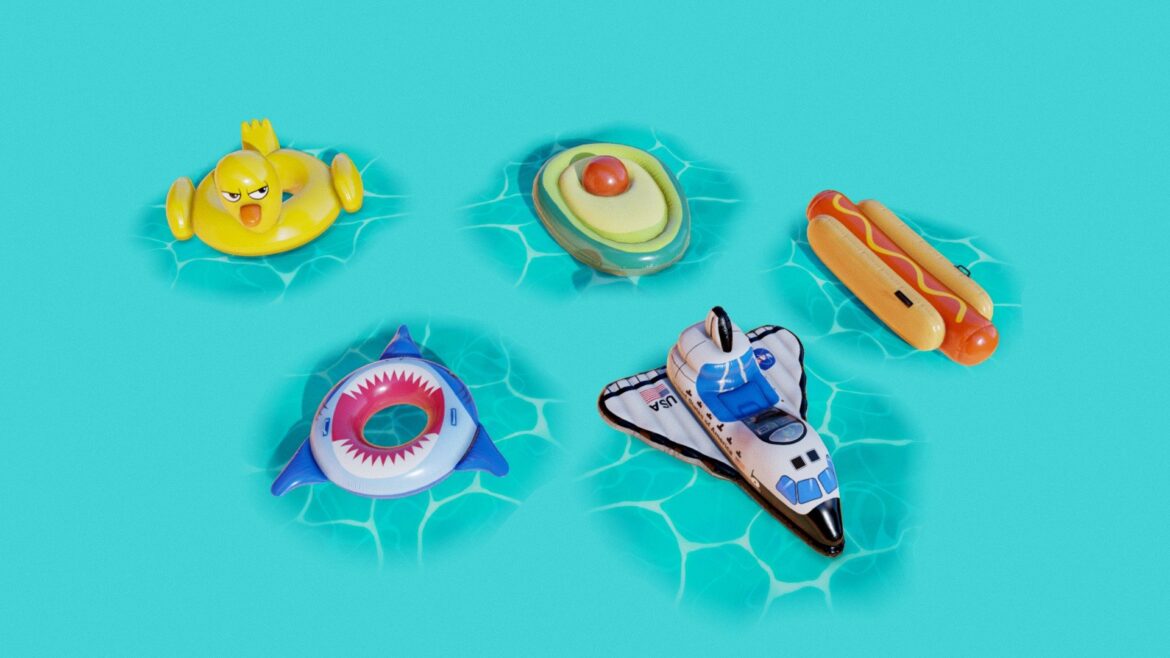 inflatable pool floats pack iv 3d model