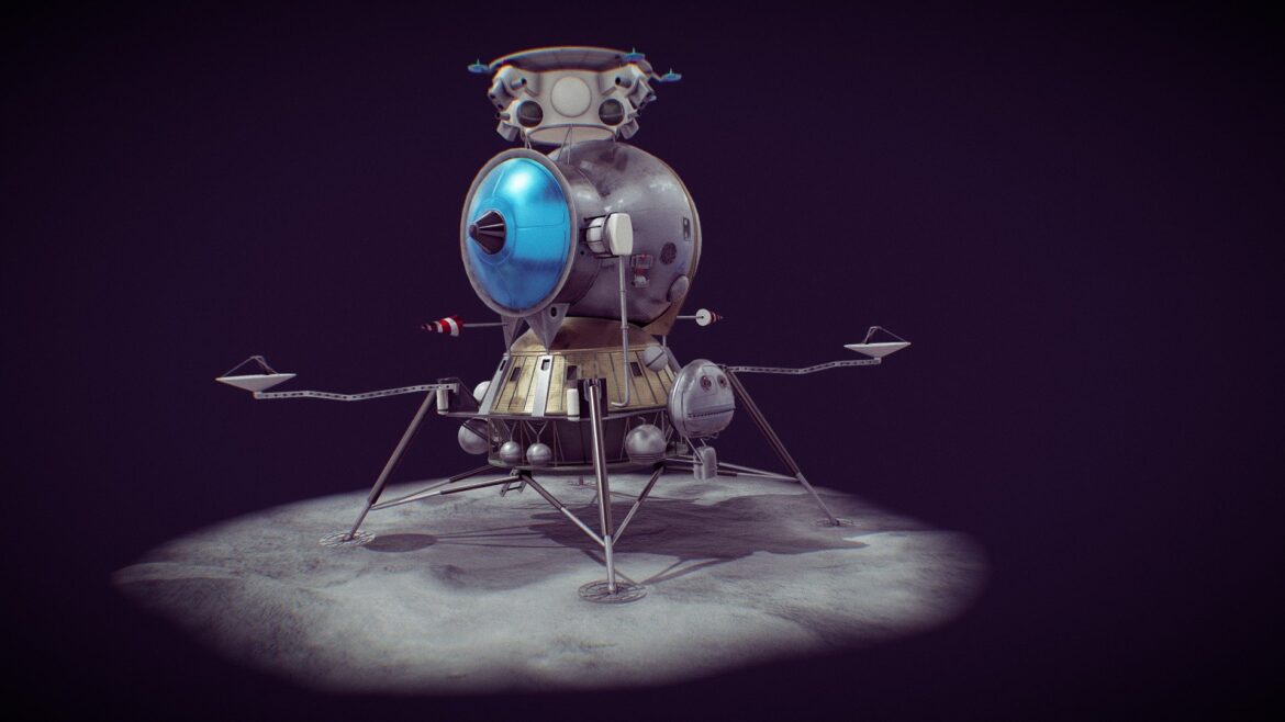 lk soviet lunar lander 3d model