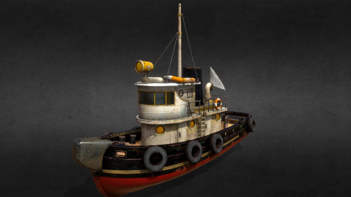 old tug boat 3d model