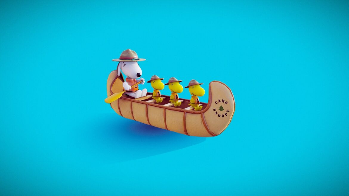 snoopy canoe 3d model