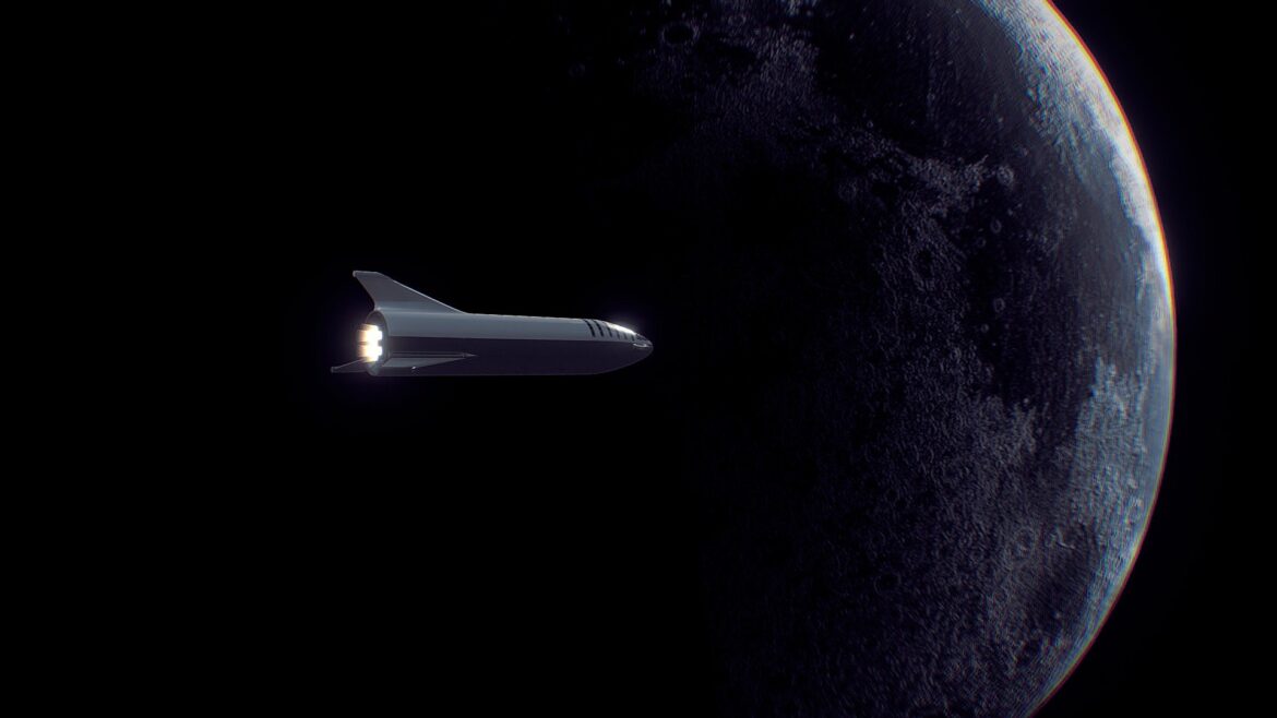space x starship 3d model