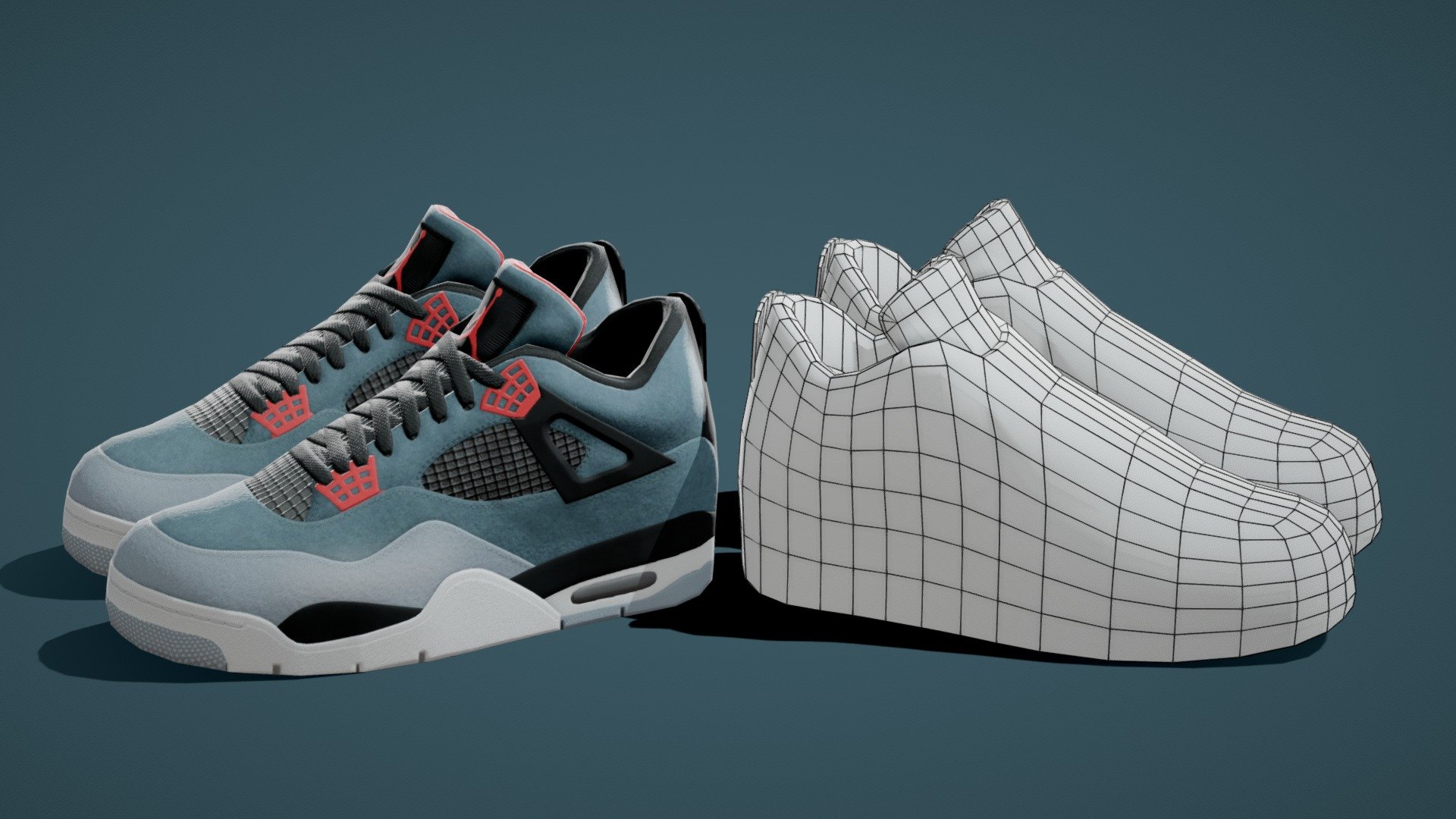 Air Jordan 4 Lowpoly – 01