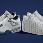 air jordan 4 lowpoly 08 3d model