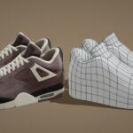 air jordan 4 lowpoly 09 3d model