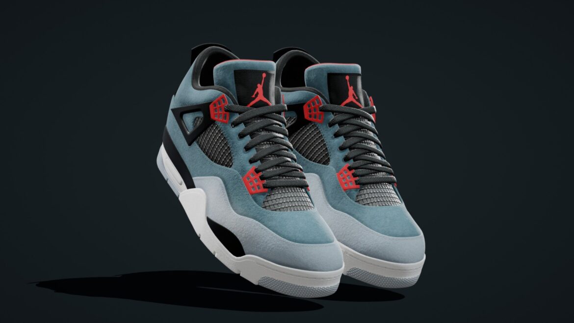 air jordan 4 nike shoes 01 3d model