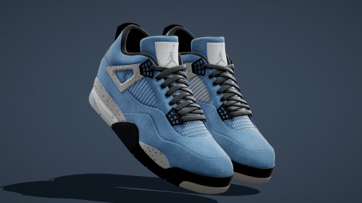 air jordan 4 nike shoes 03 3d model