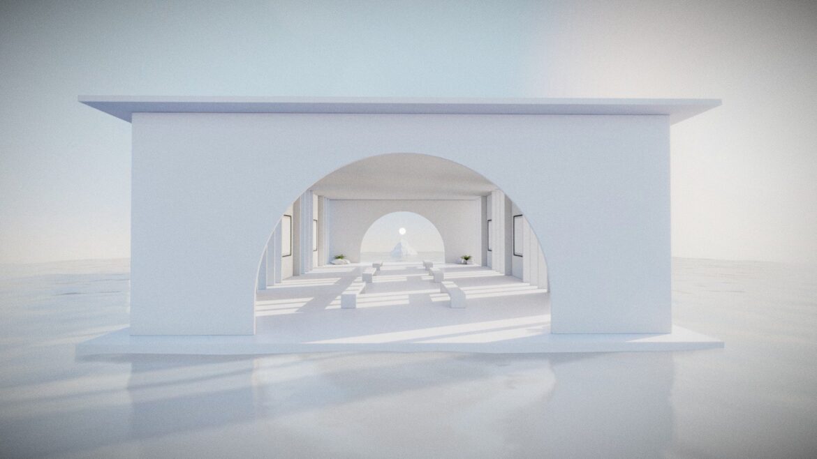 art gallery 03 baked metaverse 3d model