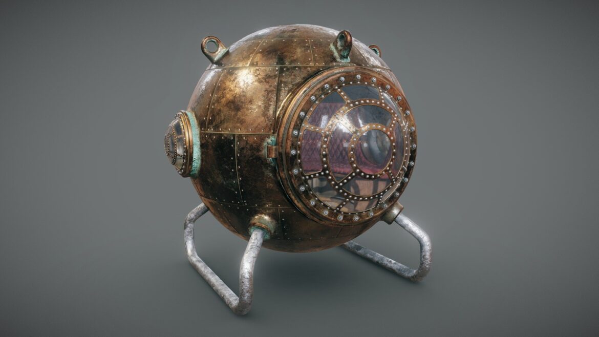 Bathysphere 3d Model - Highly detailed deep sea bathysphere 3d model for professional visualization