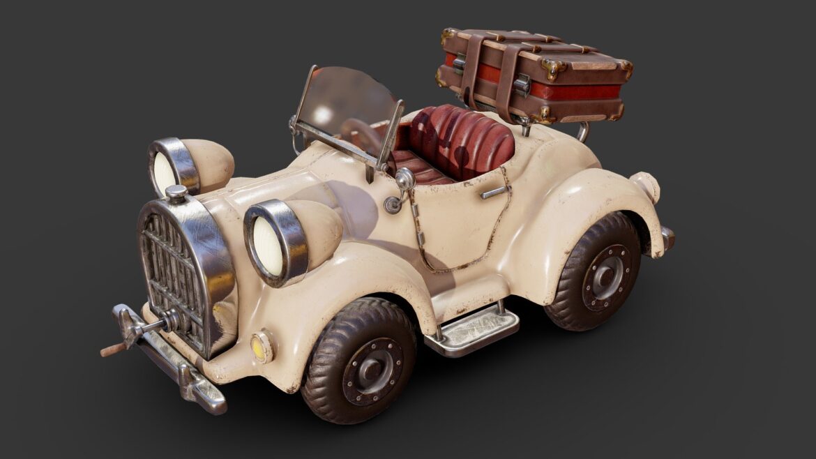 Car Mk1 3d Model - Car MK1 3D model, stylized vehicle, Nomadsculpt, Substance Painter textured automotive asset for games and visualization.