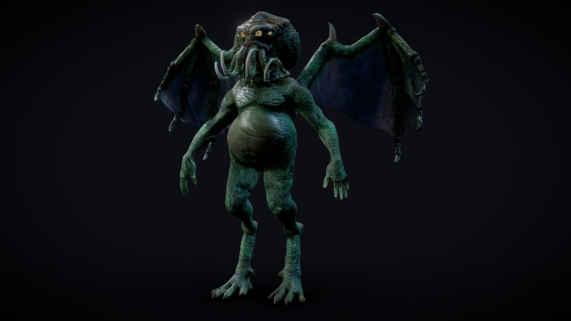 Cthulhu 3d Model - Highly detailed mythical Cthulhu creature 3d model showcasing eldritch horror