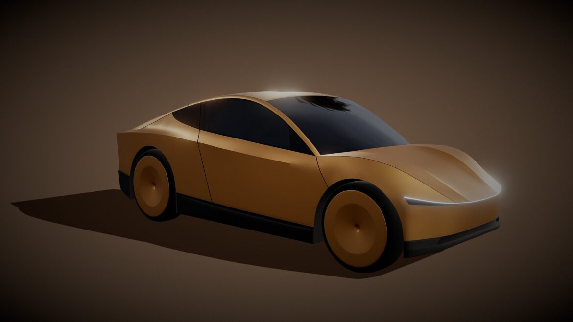 Cybercab Tesla Car 3d Model - CyberCab Tesla car 3d model futuristic electric vehicle