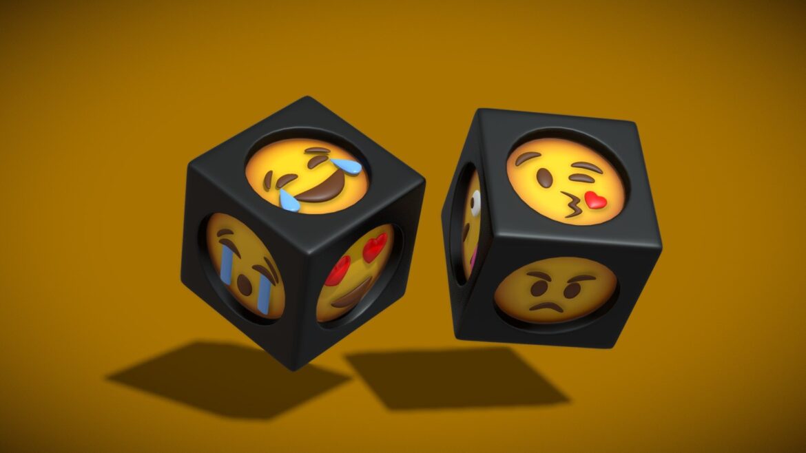 emoji dice 3d model
