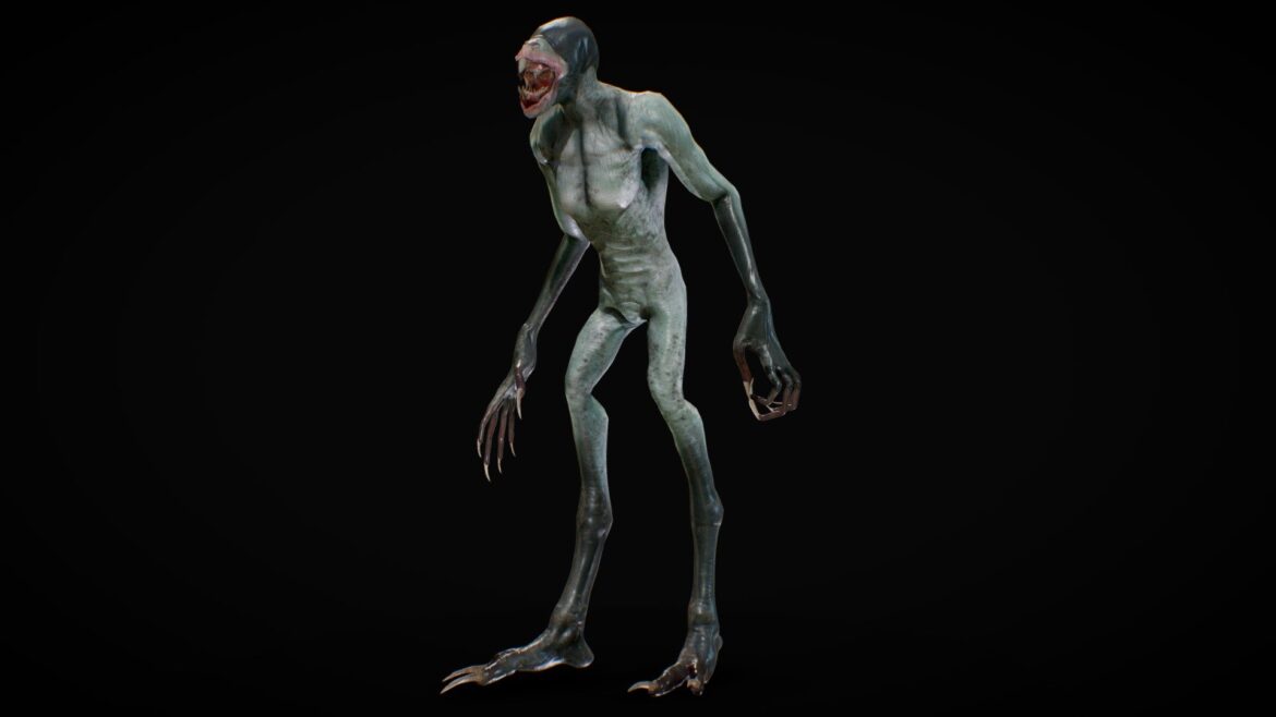 Eyeless Eater Monster 3d Model - Terrifying Eyeless Eater monster 3d model with sharp teeth and claws