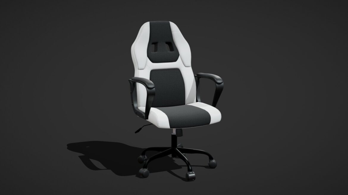 Gaming Chair 3d Model - Low poly gaming chair 3d model with 4K textures, ideal for AR, VR, and interior visualization projects.