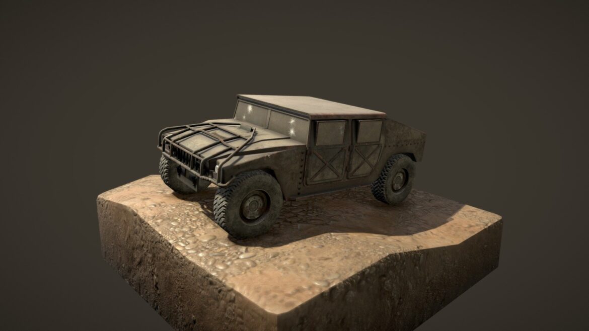 Humvee Military Vehicle 3d Model - Low poly Humvee military vehicle 3d model for games and simulations